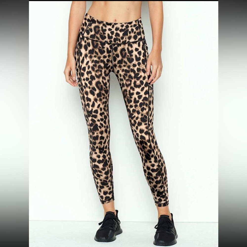 Victoria's Secret Leopard Print Leggings - Black and Tan
